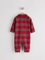 Red Check Baby Matching Family Christmas Flannel Check 100% Cotton Sleepsuit (0mths-3yrs) - Image 5 of 10