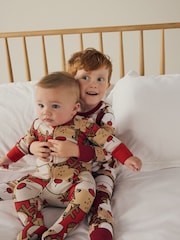 Red Baby Christmas Character Printed 100% Cotton Sleepsuit (0mths-2yrs) - Image 12 of 15