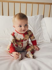 Red Baby Christmas Character Printed 100% Cotton Sleepsuit (0mths-2yrs) - Image 14 of 15