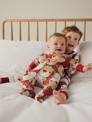 Red Baby Christmas Character Printed 100% Cotton Sleepsuit (0mths-2yrs) - Image 2 of 11