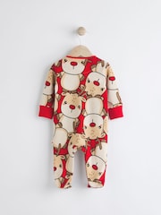 Red Baby Christmas Character Printed 100% Cotton Sleepsuit (0mths-2yrs) - Image 6 of 11