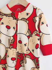 Red Baby Christmas Character Printed 100% Cotton Sleepsuit (0mths-2yrs) - Image 7 of 11