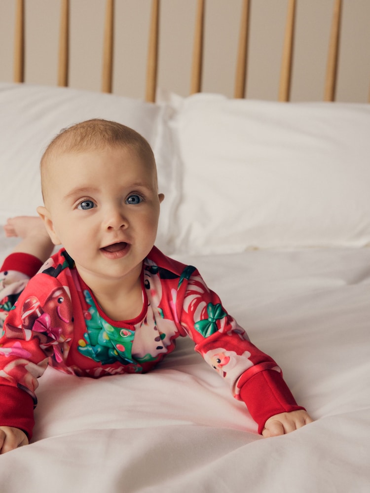 Red Baby Christmas Character 100% Cotton Sleepsuit (0mths-3yrs) - Image 2 of 11