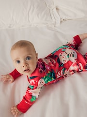 Red Baby Christmas Character 100% Cotton Sleepsuit (0mths-3yrs) - Image 3 of 11