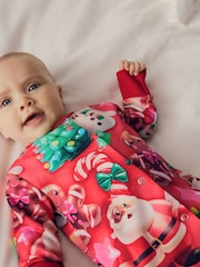 Red Baby Christmas Character 100% Cotton Sleepsuit (0mths-3yrs) - Image 4 of 11