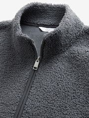 Slate Grey Funnel Neck Borg Fleece Lined Jacket - Image 5 of 9