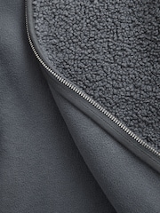 Slate Grey Funnel Neck Borg Fleece Lined Jacket - Image 6 of 9