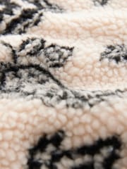 Ecru/Black Printed Quarter Zip Neck Fleece - Image 9 of 9