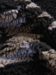 Black Printed Quarter Zip Neck Fleece - Image 7 of 9