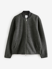 Grau - Bomberjacke aus Wollmischung mit Fleece - Bild 8 von 12