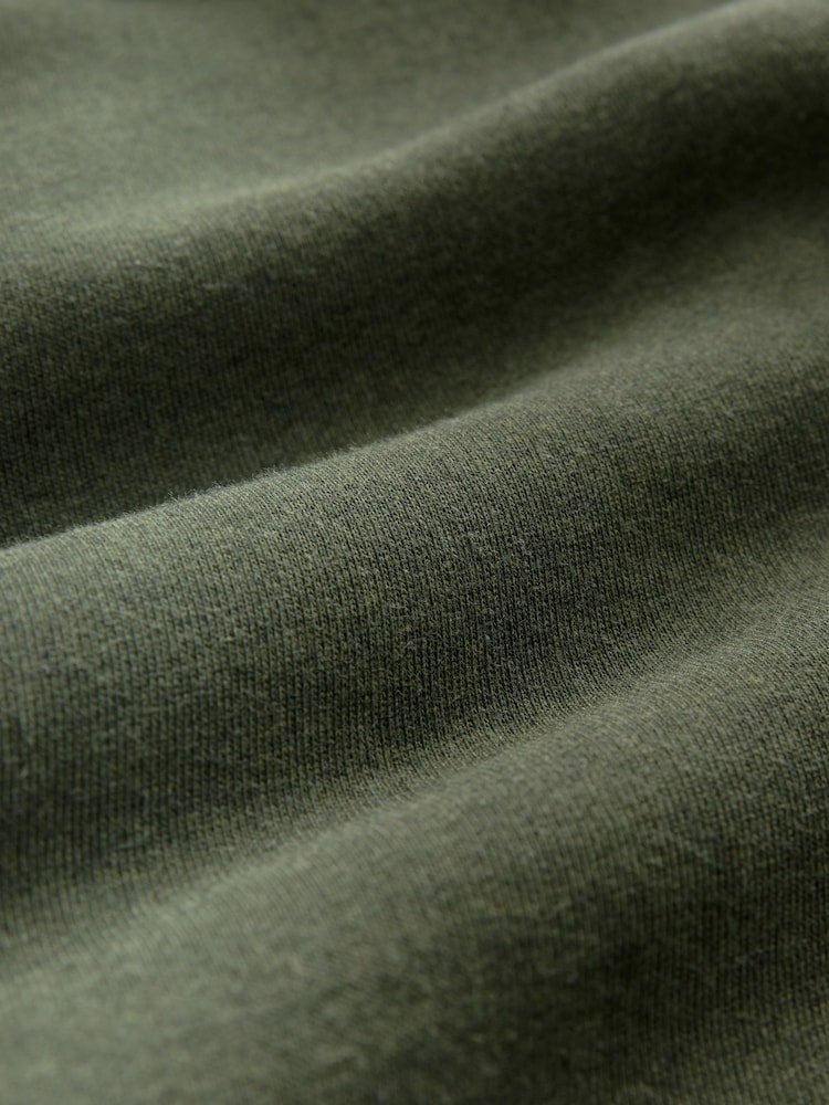 Khaki Green Borg Fleece Lined Zip Up Hoodie - Image 16 of 16