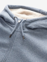 Denim Borg Fleece Lined Zip Up Hoodie - Image 11 of 12