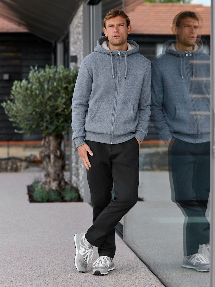 Denim Borg Fleece Lined Zip Up Hoodie - Image 2 of 12
