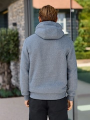Denim Borg Fleece Lined Zip Up Hoodie - Image 3 of 12