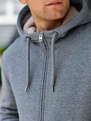Denim Borg Fleece Lined Zip Up Hoodie - Image 7 of 12