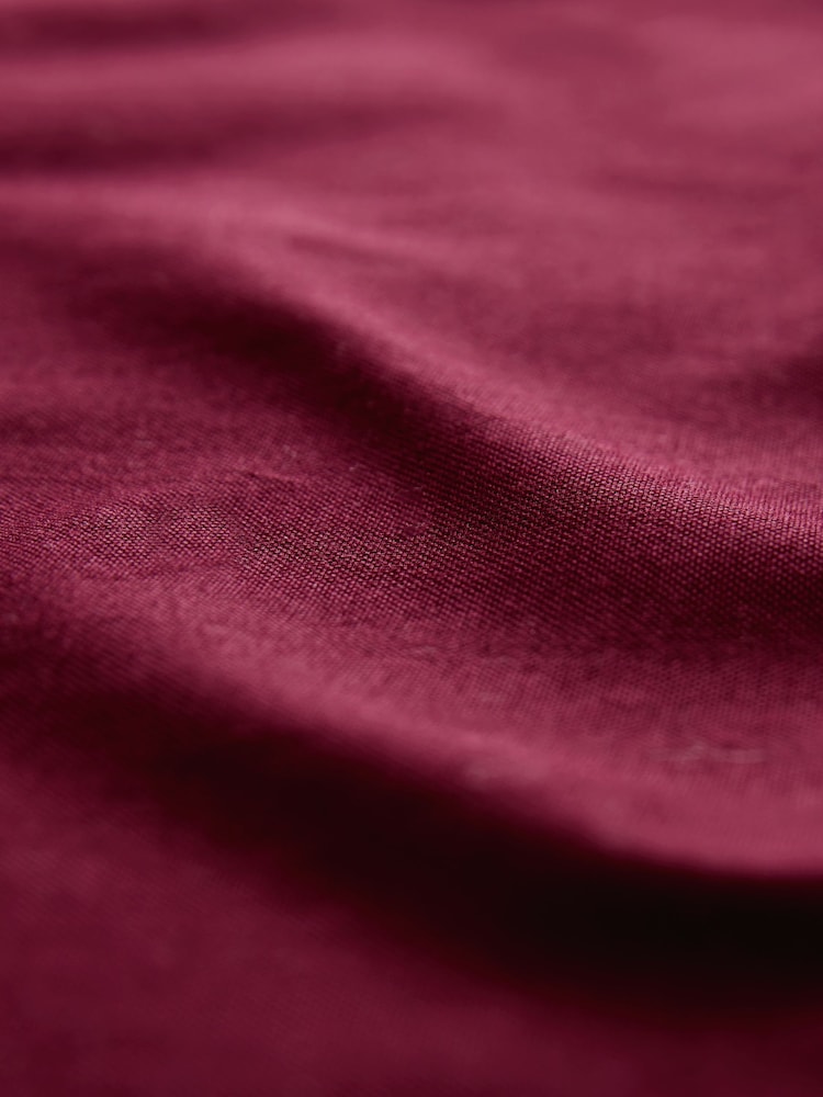Burgundy Red Regular Fit Long Sleeve Oxford Shirt - Image 11 of 11