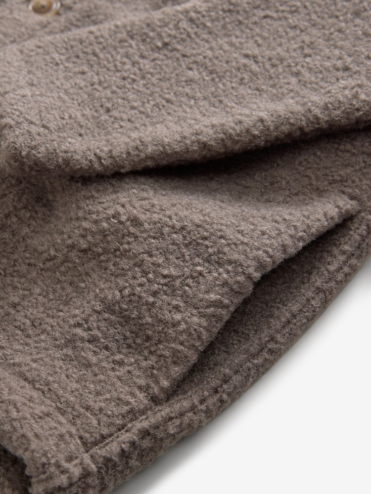 Neutral Regular Fit Regular Fit Borg Fleece Shacket - Image 11 of 13