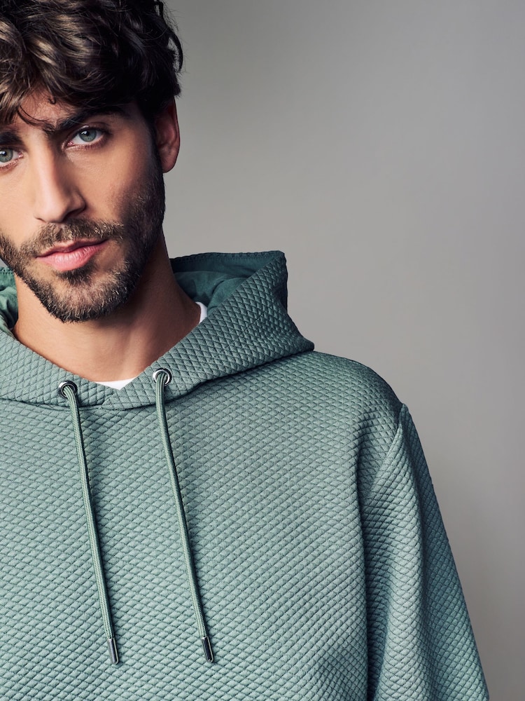 Vert clair - Standard - Sweat à capuche texturé - Image 1 of 1