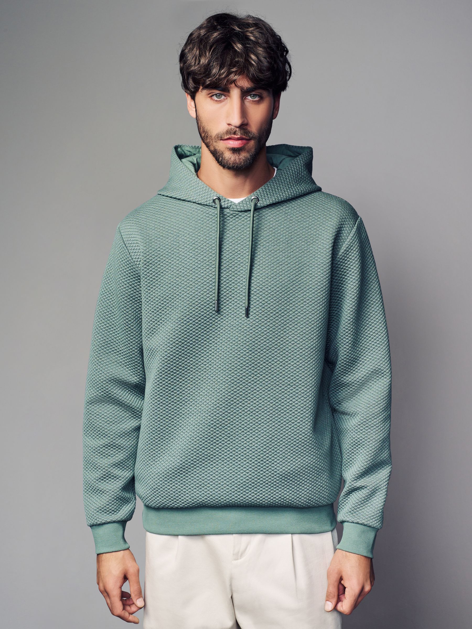 Buy Light Green Textured Overhead Hoodie from Next Canada