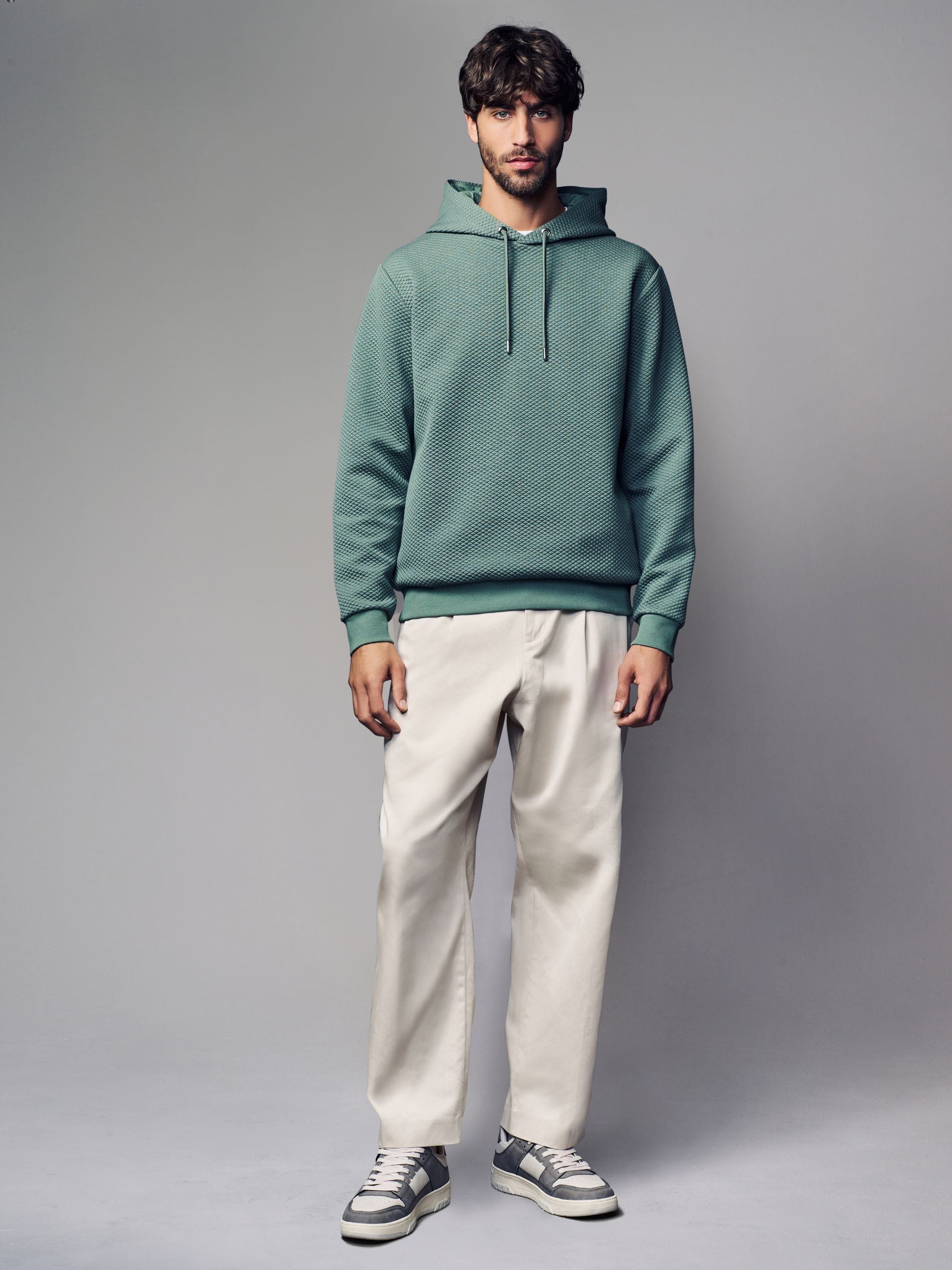 Buy Light Green Textured Overhead Hoodie from Next Canada