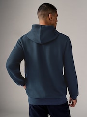 Navy Blue Textured Overhead Hoodie - Image 4 of 8