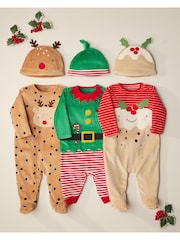 Brown Reindeer Baby Christmas Sleepsuit & Hat Set (0mths-2yrs) - Image 12 of 12
