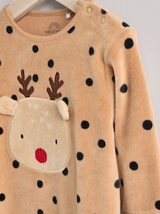 Brown Reindeer Baby Christmas Sleepsuit & Hat Set (0mths-2yrs) - Image 5 of 12