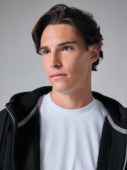 Black Borg Fleece Lined Zip Up Hoodie - Image 1 of 13