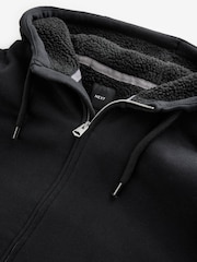 Black Borg Fleece Lined Zip Up Hoodie - Image 10 of 13
