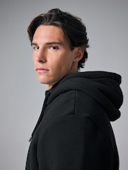 Black Borg Fleece Lined Zip Up Hoodie - Image 6 of 13