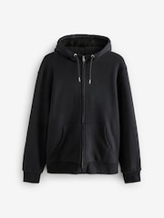 Black Borg Fleece Lined Zip Up Hoodie - Image 8 of 13