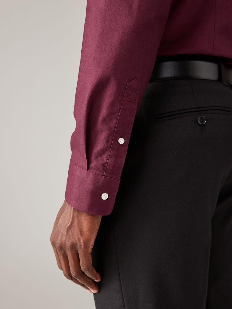 Rouge bordeaux - Slim Fit (Slim Fit) - Chemise Oxford à manches longues - Image 6 of 10