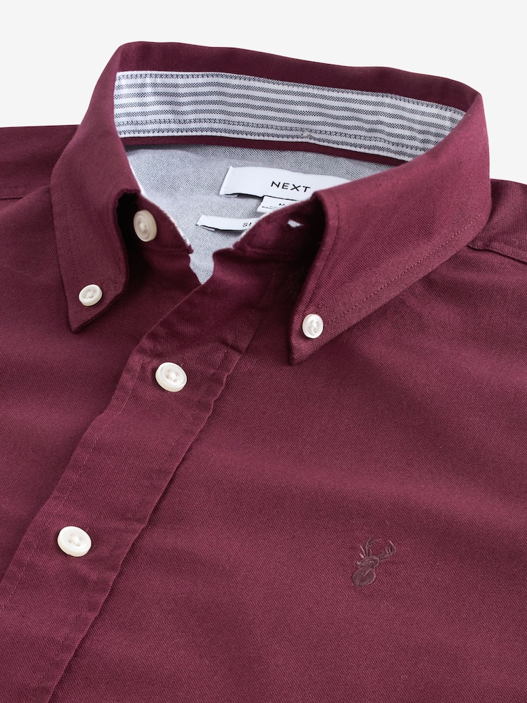 Rouge bordeaux - Slim Fit (Slim Fit) - Chemise Oxford à manches longues - Image 9 of 10