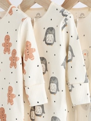 Ecru Baby Christmas Character 100% Cotton Sleepsuit (0mths-2yrs) - Image 3 of 11