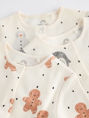 Ecru Baby Christmas Character 100% Cotton Sleepsuit (0mths-2yrs) - Image 4 of 11