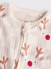 Neutral Baby Reindeer Christmas 100% Cotton Sleepsuit (0mths-3yrs) - Image 7 of 11