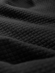 Black Premium Textured Faux Fur Lined Zip Up Fleece - Image 11 of 11