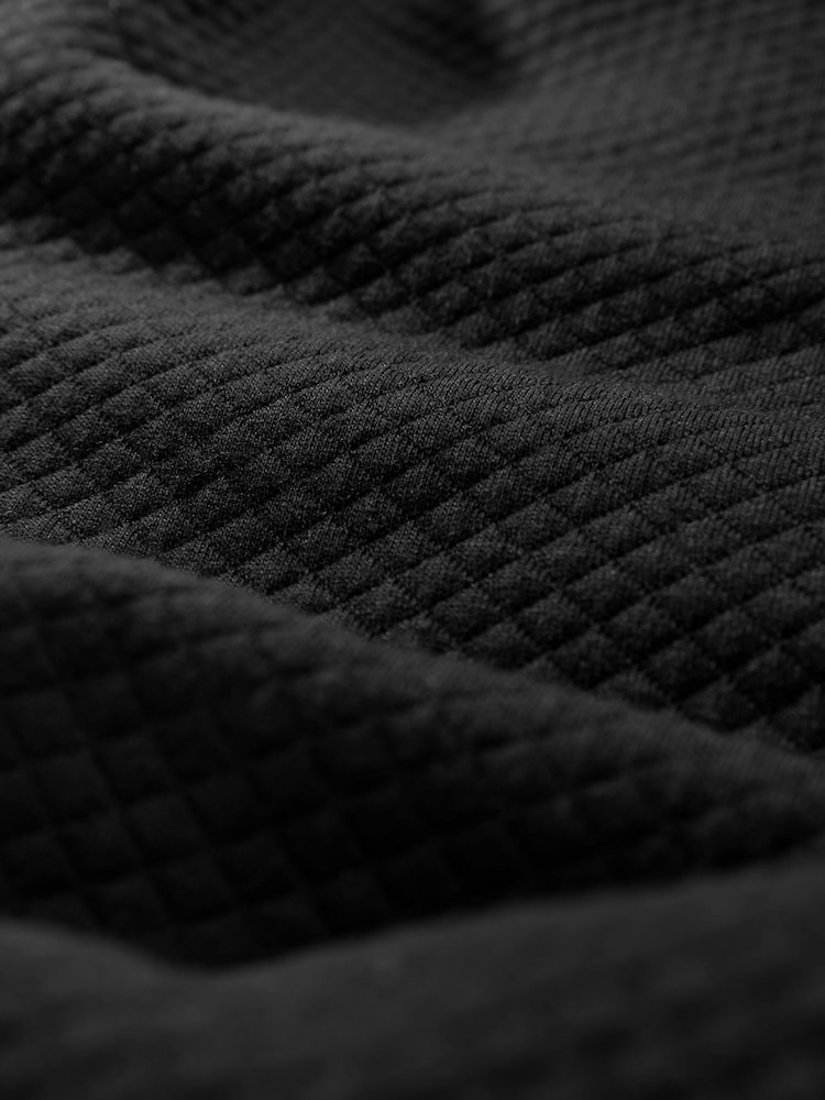 Black Premium Textured Faux Fur Lined Zip Up Fleece - Image 11 of 11