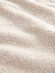 Ecru Natural Zip Neck Borg Fleece Sweatshirt - Image 7 of 7