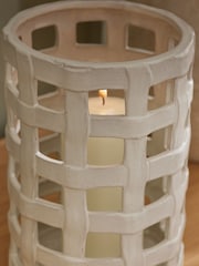 Cream Lattice Hurricane Candle Holder - Image 3 of 5
