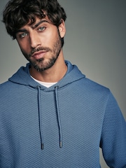 Bright Blue Textured Overhead Hoodie - Image 1 of 9