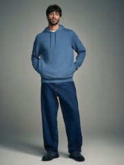 Bright Blue Textured Overhead Hoodie - Image 3 of 9