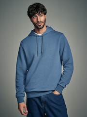 Bright Blue Textured Overhead Hoodie - Image 4 of 9