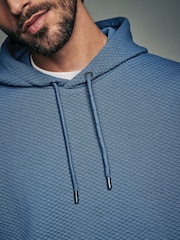 Bright Blue Textured Overhead Hoodie - Image 5 of 9