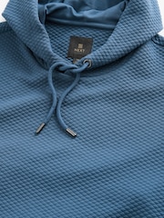 Bright Blue Textured Overhead Hoodie - Image 7 of 9
