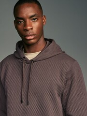 Purple Hooded Textured Overhead Hoodie - Image 1 of 9