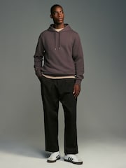 Purple Hooded Textured Overhead Hoodie - Image 4 of 9