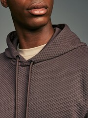Purple Hooded Textured Overhead Hoodie - Image 5 of 9