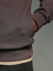 Purple Hooded Textured Overhead Hoodie - Image 6 of 9