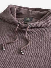 Purple Hooded Textured Overhead Hoodie - Image 9 of 9